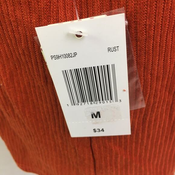 Pink Republic Ribbed Button Down Tank Rust Medium - Picture 9 of 15